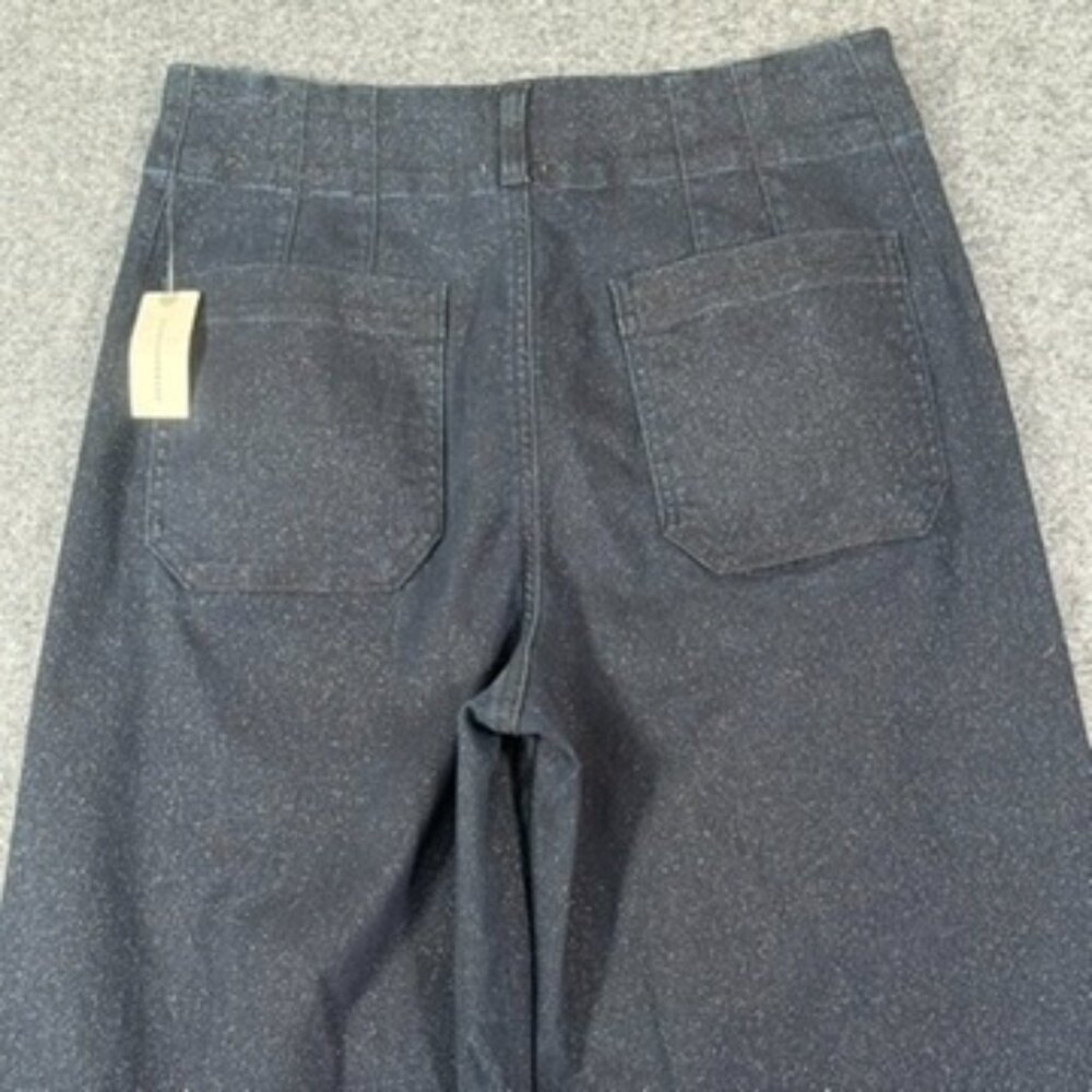 Maeve Anthropologie Womens Dark Colette Sparkle Wide Leg Crop Jeans 29 Boho NWT - Picture 6 of 14